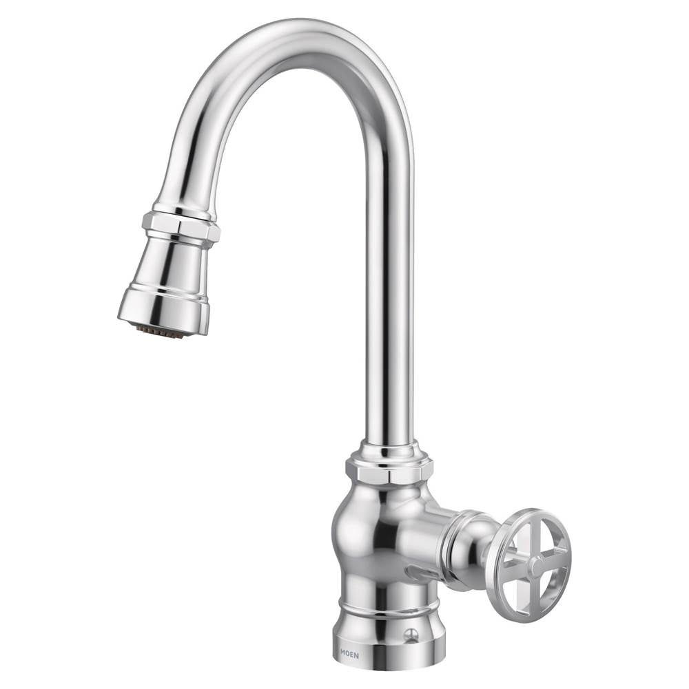 Paterson One-Handle Pulldown Bar Faucet with Power Clean, Includes Interchangeable Handle, Chrome