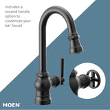 Paterson One-Handle Pulldown Bar Faucet with Power Clean, Includes Interchangeable Handle, Chrome