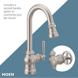 Paterson One-Handle Pulldown Bar Faucet with Power Clean, Includes Interchangeable Handle, Chrome