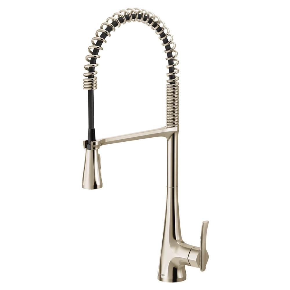 Sinema Single-Handle Pull-Down Sprayer Kitchen Faucet with Power Clean and Spring Spout in Polished Nickel