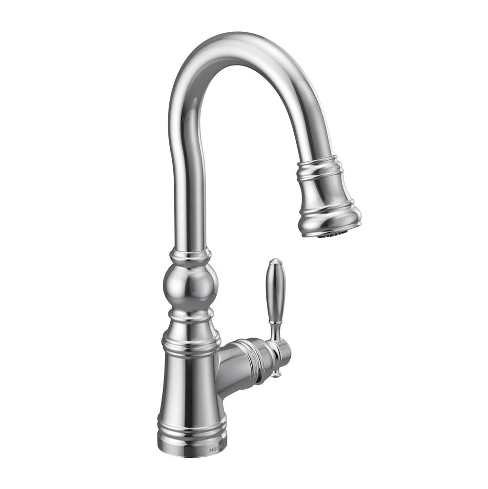 Weymouth Shepherd''s Hook Pulldown Kitchen Bar Faucet Featuring Metal Wand with Power Clean, Chrome