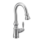 Weymouth Shepherd''s Hook Pulldown Kitchen Bar Faucet Featuring Metal Wand with Power Clean, Chrome