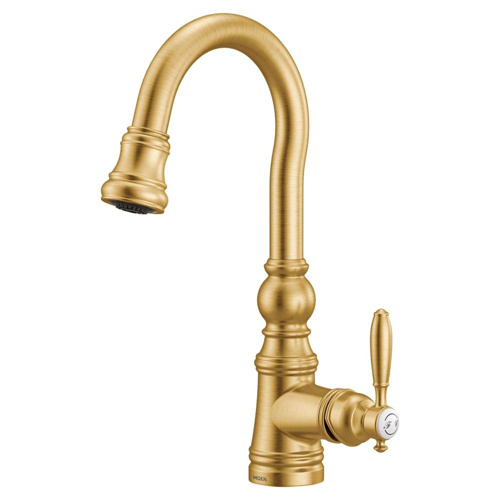 Weymouth Shepherd''s Hook Pulldown Kitchen Bar Faucet Featuring Metal Wand with Power Clean, Chrome