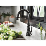 Weymouth Shepherd''s Hook Pulldown Kitchen Bar Faucet Featuring Metal Wand with Power Clean, Chrome