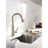 Weymouth Shepherd''s Hook Pulldown Kitchen Bar Faucet Featuring Metal Wand with Power Clean, Chrome