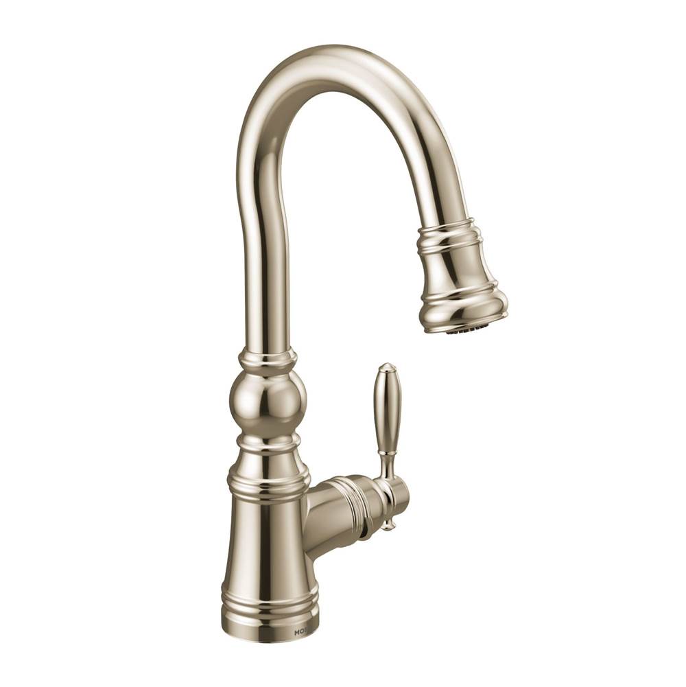 Weymouth Shepherd''s Hook Pulldown Kitchen Bar Faucet Featuring Metal Wand with Power Clean, Chrome