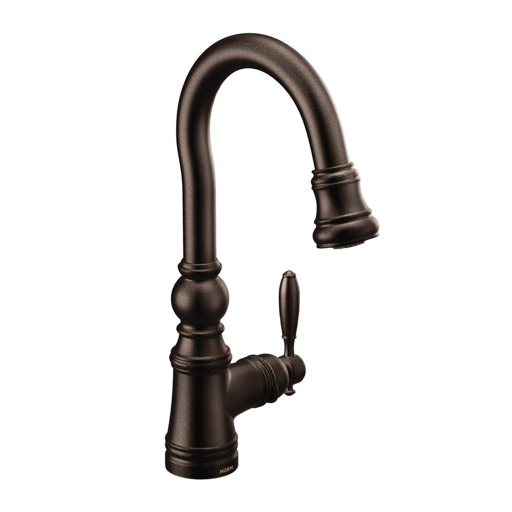 Weymouth Shepherd''s Hook Pulldown Kitchen Bar Faucet Featuring Metal Wand with Power Clean, Chrome