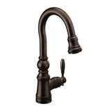 Weymouth Shepherd''s Hook Pulldown Kitchen Bar Faucet Featuring Metal Wand with Power Clean, Chrome
