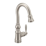 Weymouth Shepherd''s Hook Pulldown Kitchen Bar Faucet Featuring Metal Wand with Power Clean, Chrome
