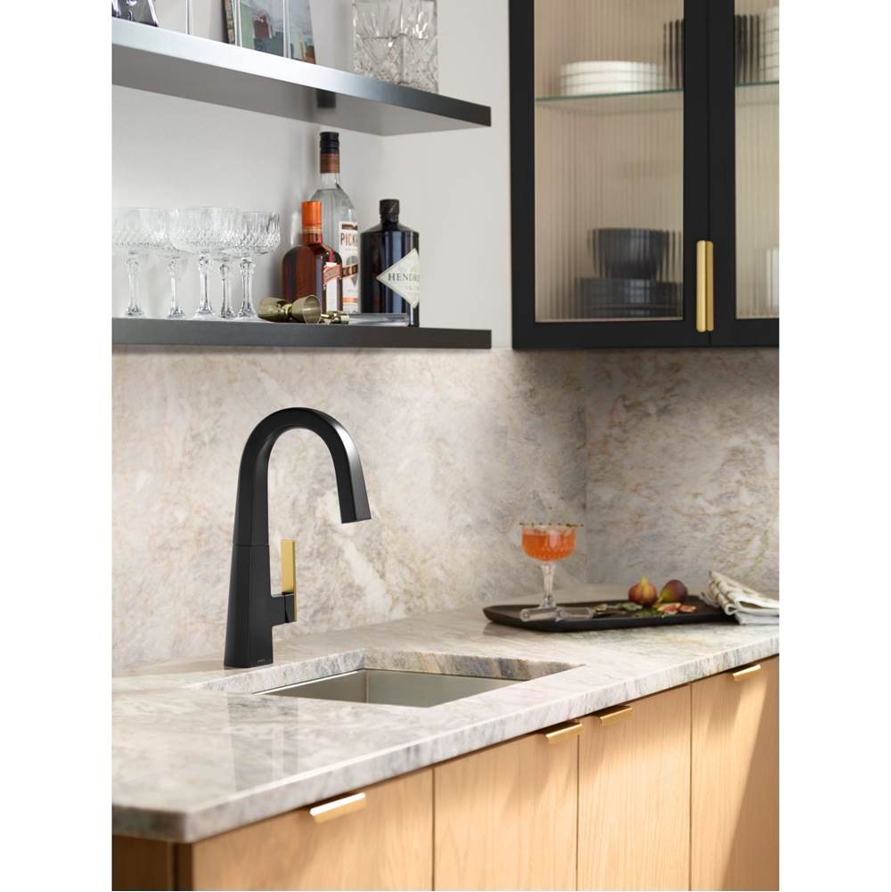 Nio One-Handle Bar Faucet, Includes Secondary Finish Handle Option, Chrome