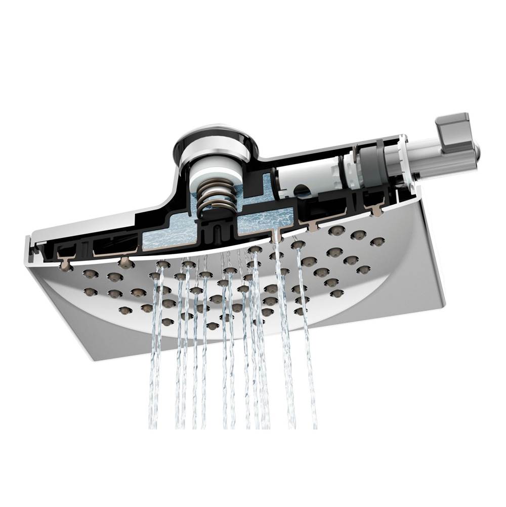 Velocity Two-Function 8.5-Inch Diameter Spray Rainshower Showerhead, Chrome