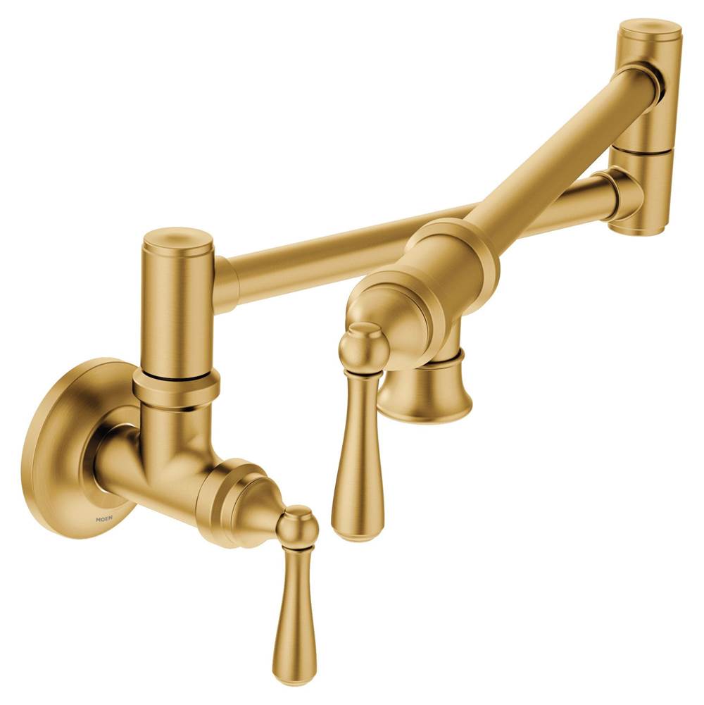 Traditional Wall Mount Swing Arm Folding Pot Filler Kitchen Faucet, Chrome