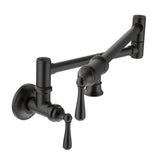 Traditional Wall Mount Swing Arm Folding Pot Filler Kitchen Faucet, Chrome