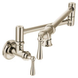 Traditional Wall Mount Swing Arm Folding Pot Filler Kitchen Faucet, Chrome