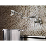 Traditional Wall Mount Swing Arm Folding Pot Filler Kitchen Faucet, Chrome