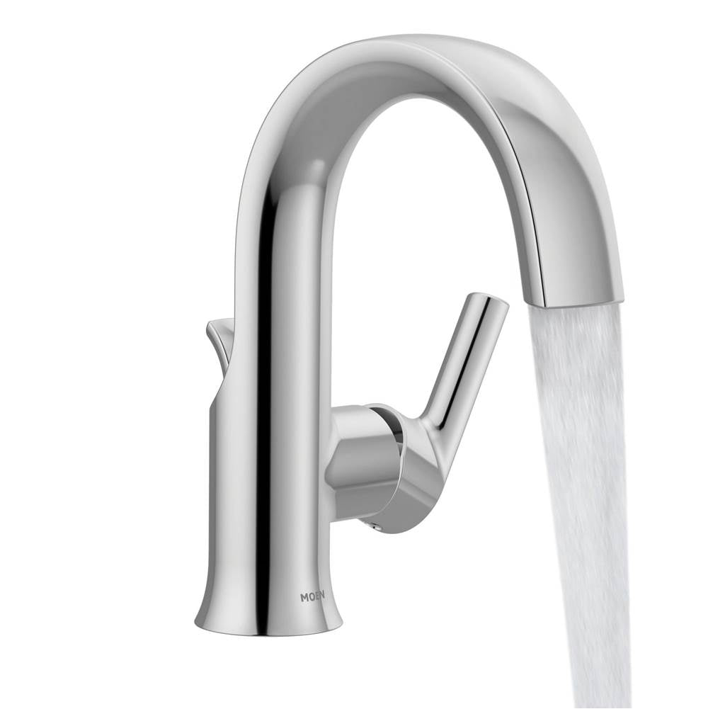 Doux Collection One-Handle High Arc Laminar Stream Bathroom Faucet, Chrome