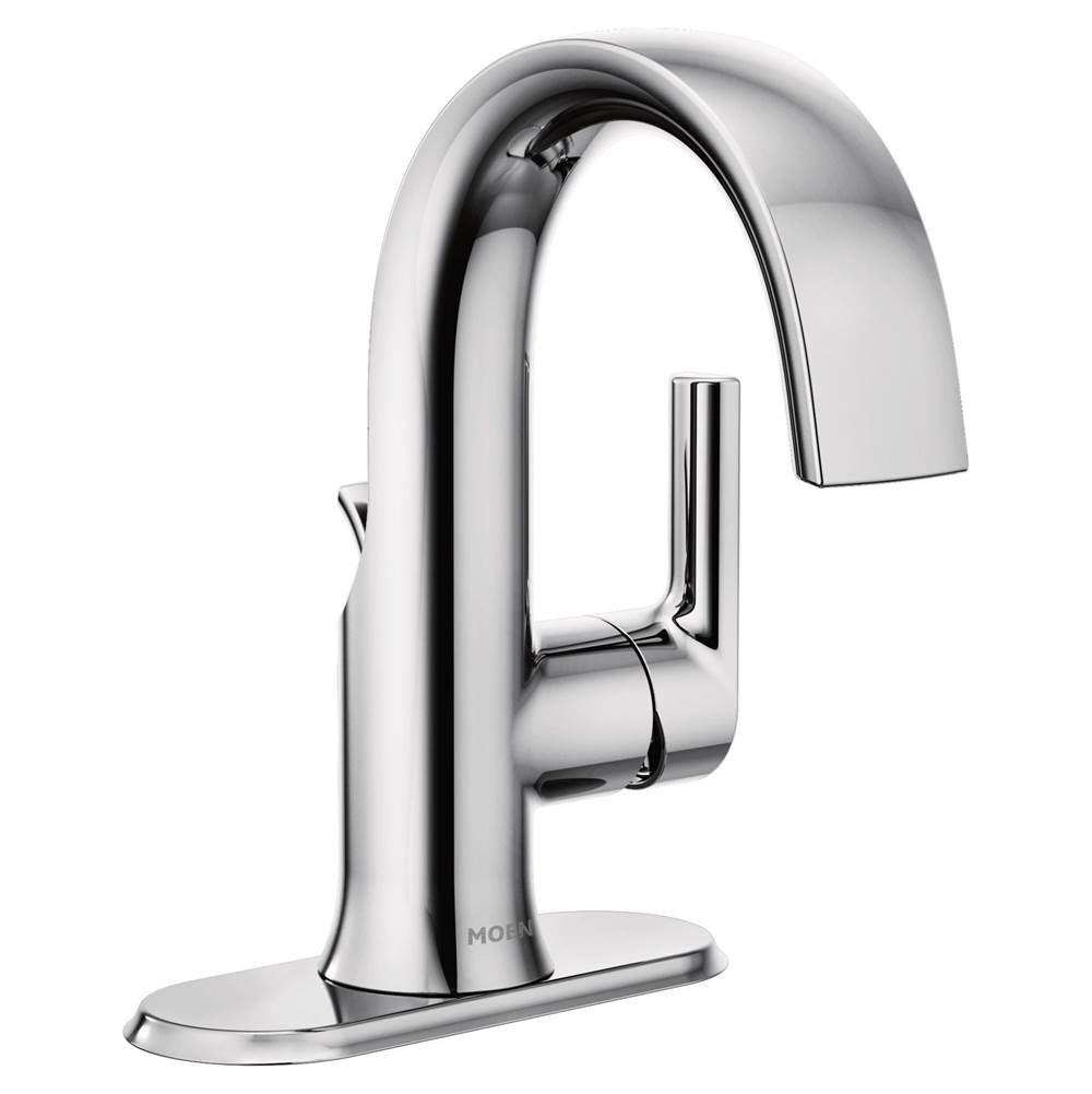 Doux Collection One-Handle High Arc Laminar Stream Bathroom Faucet, Chrome