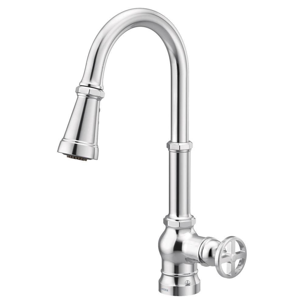 Paterson One-Handle Pull-down Kitchen Faucet with Power Boost, Includes Interchangeable Handle, Chrome