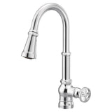 Paterson One-Handle Pull-down Kitchen Faucet with Power Boost, Includes Interchangeable Handle, Chrome