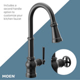 Paterson One-Handle Pull-down Kitchen Faucet with Power Boost, Includes Interchangeable Handle, Chrome