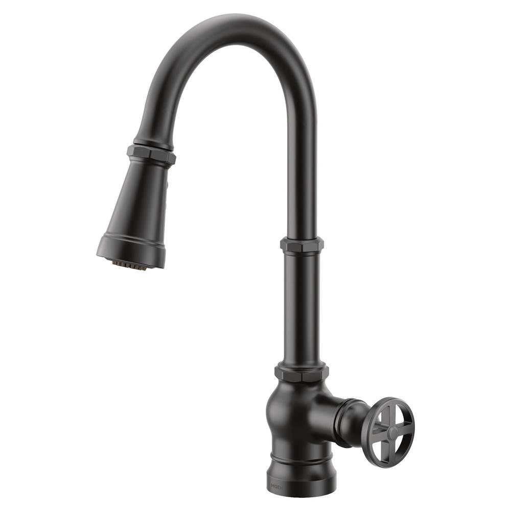 Paterson One-Handle Pull-down Kitchen Faucet with Power Boost, Includes Interchangeable Handle, Chrome