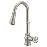 Paterson One-Handle Pull-down Kitchen Faucet with Power Boost, Includes Interchangeable Handle, Chrome