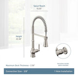 Paterson One Handle Pre-Rinse Spring Pulldown Kitchen Faucet with Power Boost, Chrome