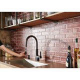 Deck Mounted Kitchen Soap Dispenser with Above the Sink Refillable Bottle, Chrome