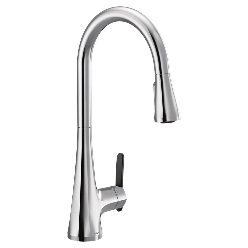 Sinema Single-Handle Pull-Down Sprayer Kitchen Faucet with Power Clean and 2 Handle Options in Chrome