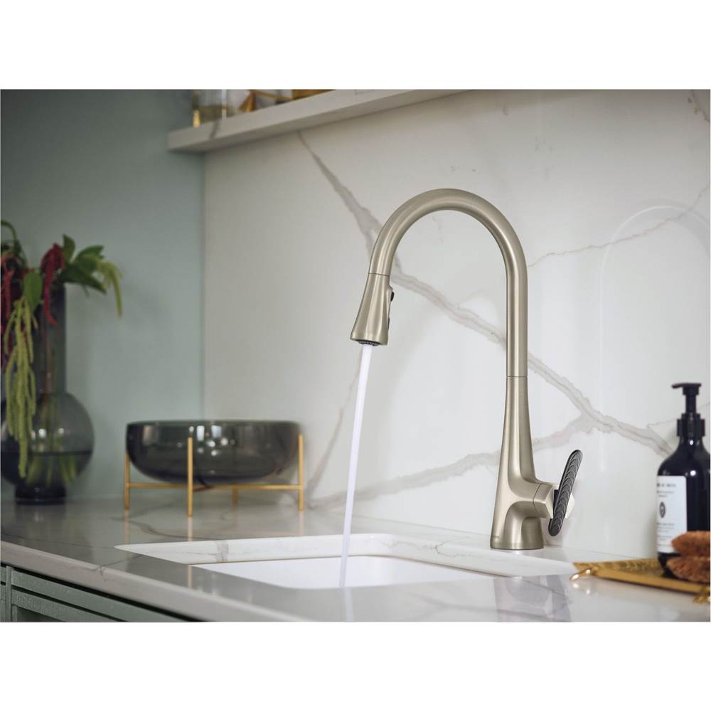 Sinema Single-Handle Pull-Down Sprayer Kitchen Faucet with Power Clean and 2 Handle Options in Chrome