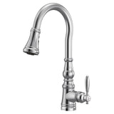 Weymouth Shepherd''s Hook Pulldown Kitchen Faucet Featuring Metal Wand with Power Boost, Chrome