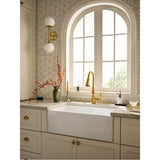 White Fireclay 33 in. Single Bowl Farmhouse Apron Front Kitchen Sink
