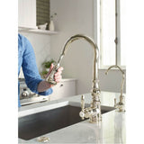 Weymouth Shepherd''s Hook Pulldown Kitchen Faucet Featuring Metal Wand with Power Boost, Chrome