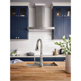 Weymouth Shepherd''s Hook Pulldown Kitchen Faucet Featuring Metal Wand with Power Boost, Chrome