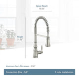 Weymouth One Handle Pre-Rinse Spring Pulldown Kitchen Faucet with Power Boost, Chrome