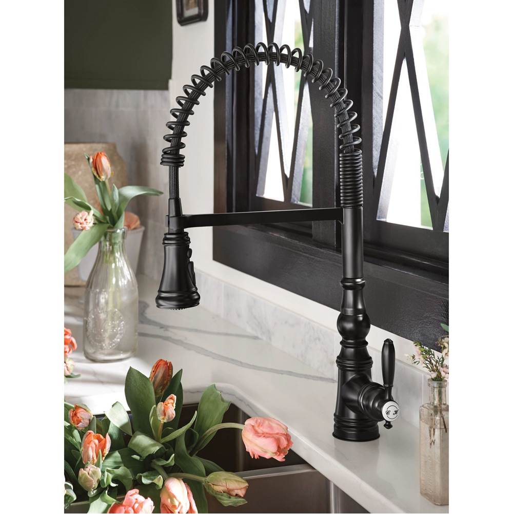 Weymouth One Handle Pre-Rinse Spring Pulldown Kitchen Faucet with Power Boost, Chrome
