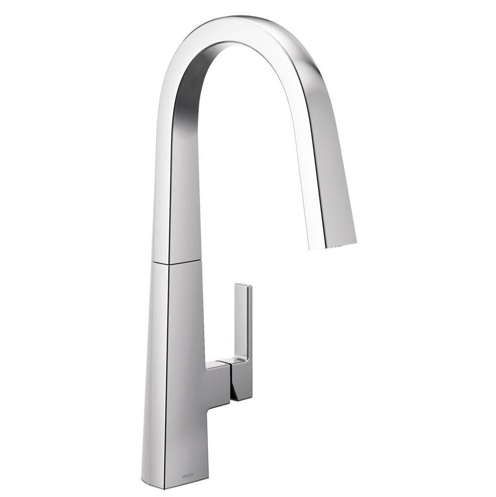 Moen S Nio One-Handle Pull-down Kitchen Faucet with Power Clean, Includes Secondary Finish Handle Option, Chrome