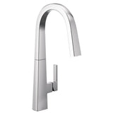 Moen S Nio One-Handle Pull-down Kitchen Faucet with Power Clean, Includes Secondary Finish Handle Option, Chrome