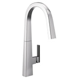 Moen S Nio One-Handle Pull-down Kitchen Faucet with Power Clean, Includes Secondary Finish Handle Option, Chrome
