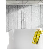 90 Degree One-Handle Freestanding Floor Mount Tub Filler with Handshower, Chrome