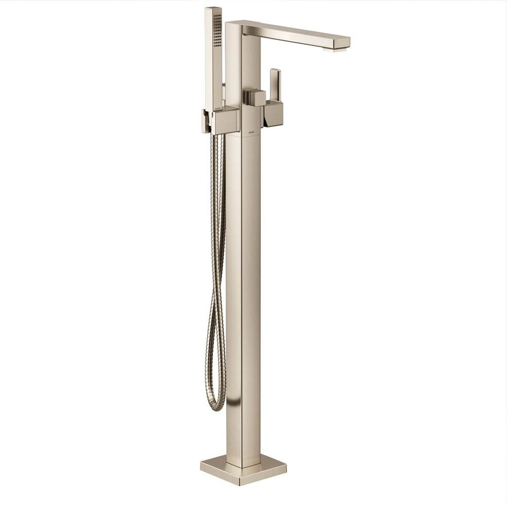 90 Degree One-Handle Freestanding Floor Mount Tub Filler with Handshower, Chrome