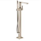 90 Degree One-Handle Freestanding Floor Mount Tub Filler with Handshower, Chrome