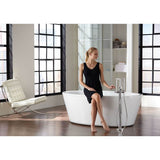 Arris One-Handle Modern Freestanding Floor Mount Tub Filler with Handshower, Chrome