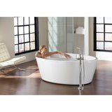 Arris One-Handle Modern Freestanding Floor Mount Tub Filler with Handshower, Chrome
