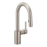 Moen - Align One-Handle Pulldown Bar Faucet with Power Clean featuring Reflex, Spot Resist Stainless - Spot Resist Stainless