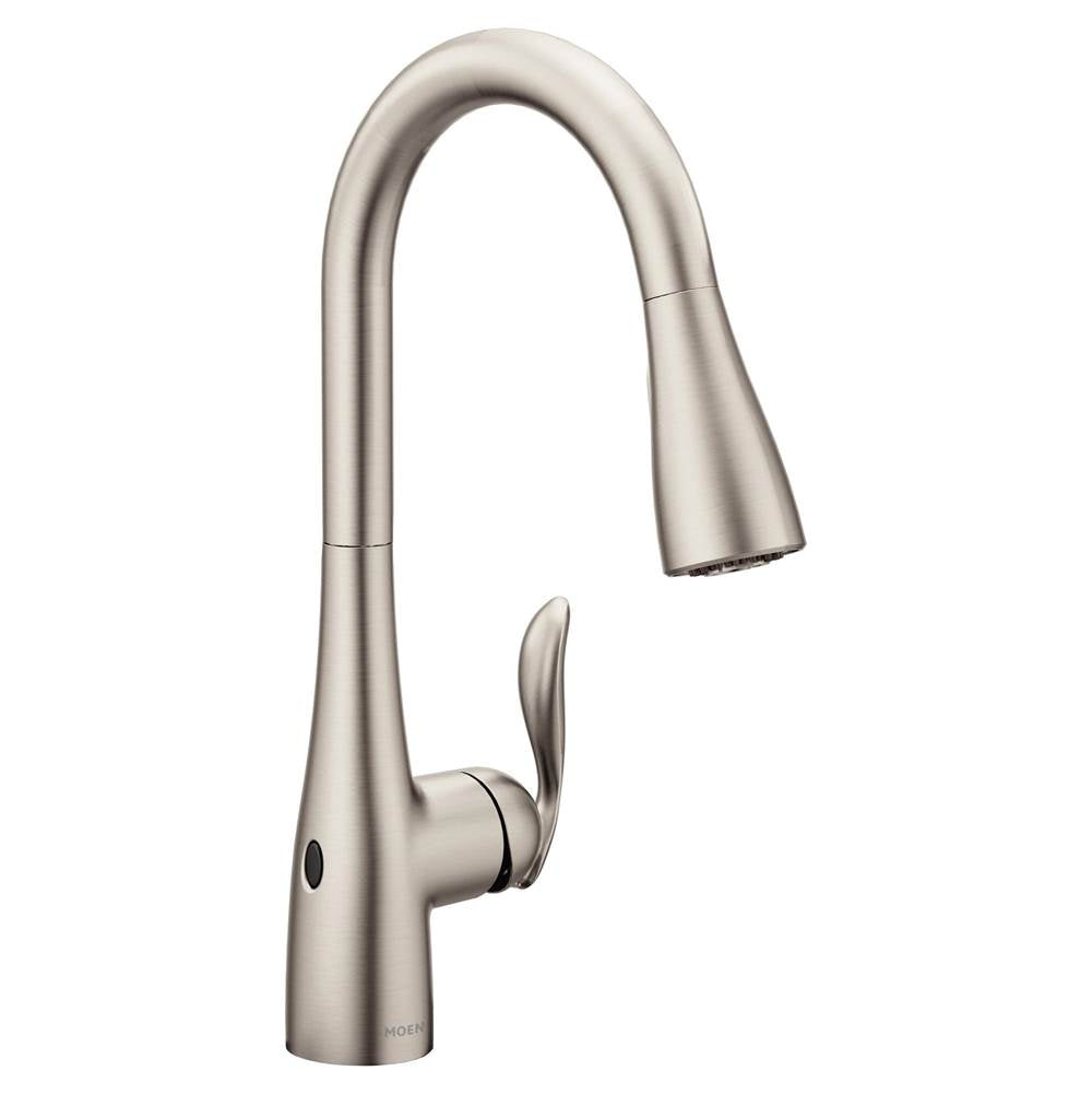 Moen - Arbor Motionsense Wave Sensor Touchless One-Handle Pulldown Kitchen Faucet Featuring Power Clean , Spot Resist Stainless - Spot Resist Stainless