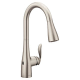 Moen - Arbor Motionsense Wave Sensor Touchless One-Handle Pulldown Kitchen Faucet Featuring Power Clean , Spot Resist Stainless - Spot Resist Stainless