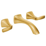 Moen - Voss Wall Mount 2-Handle Low-Arc Lavatory Faucet Trim Kit in Brushed Gold (Valve Sold Separately) - Brushed Gold