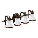 Moen - Waterhill 4-Light Dual-Mount Bath Bathroom Vanity Fixture with Frosted Glass, Oil Rubbed Bronze - Oil Rubbed Bronze
