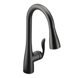 Moen - Arbor One-Handle Pulldown Kitchen Faucet Featuring Power Boost and Reflex, Matte Black - Matte Black